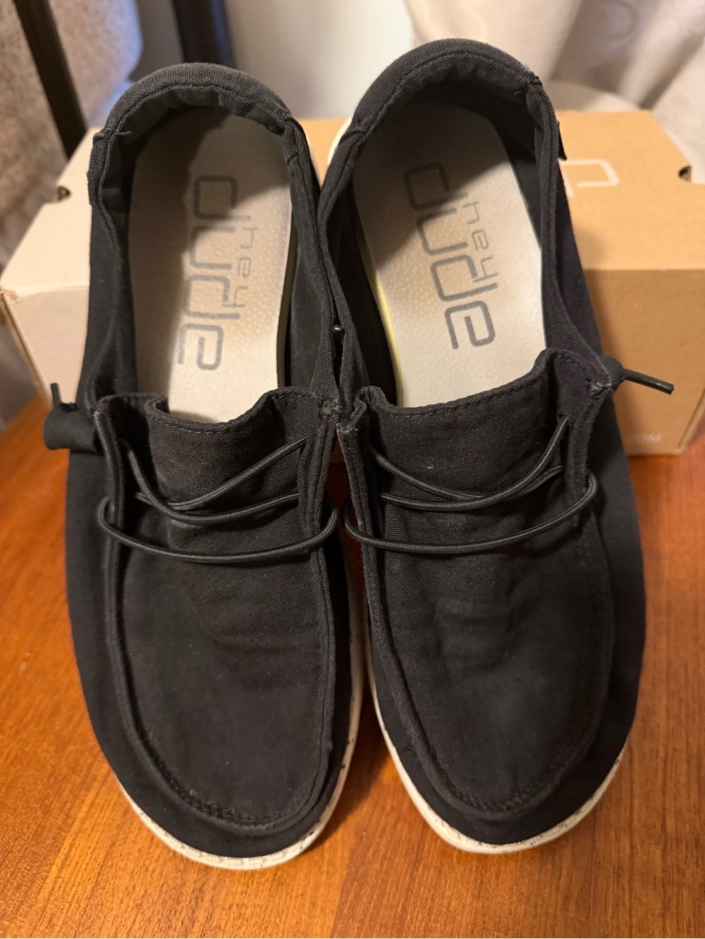 Hey Dude Wendy Black Canvas Lace-Up Women’s Shoes